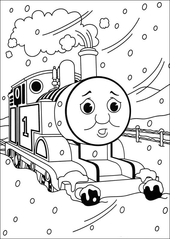 Plansa de colorat cu Trenuletul Thomas 7 54